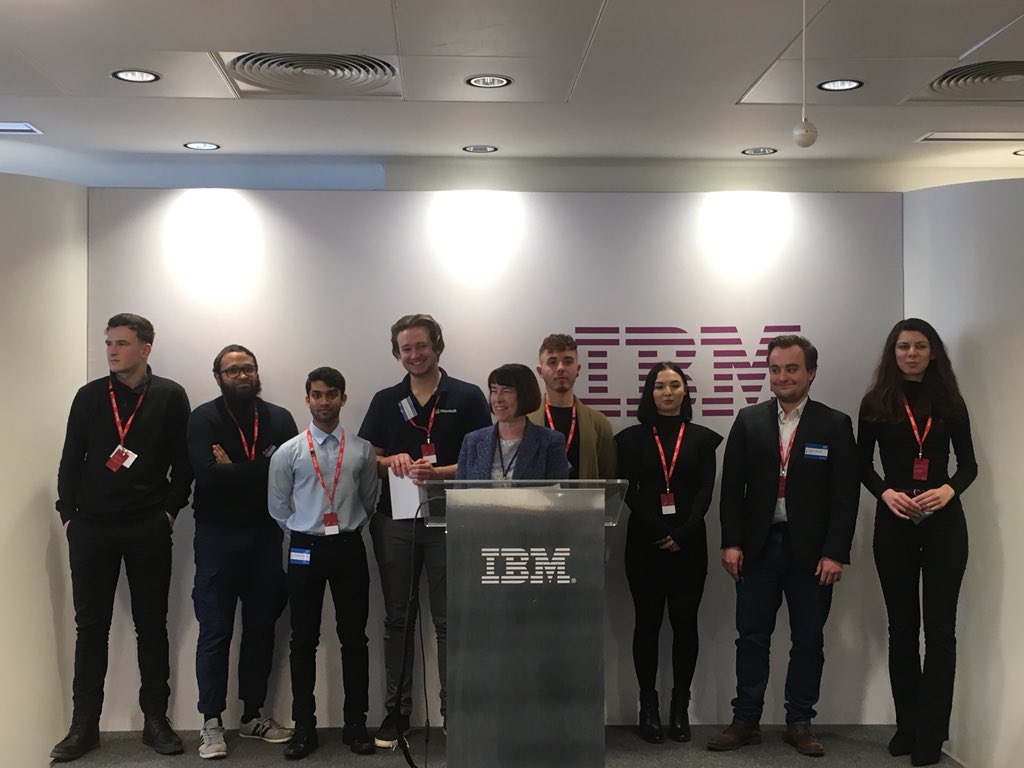 CelineMEWills's tweet image. Well done to our winners, the Musk-eteers! Now IBM UKI General Manager, Bill Kelleher #NAW2018 #IBMApprenticeships #ChatbotChallenge