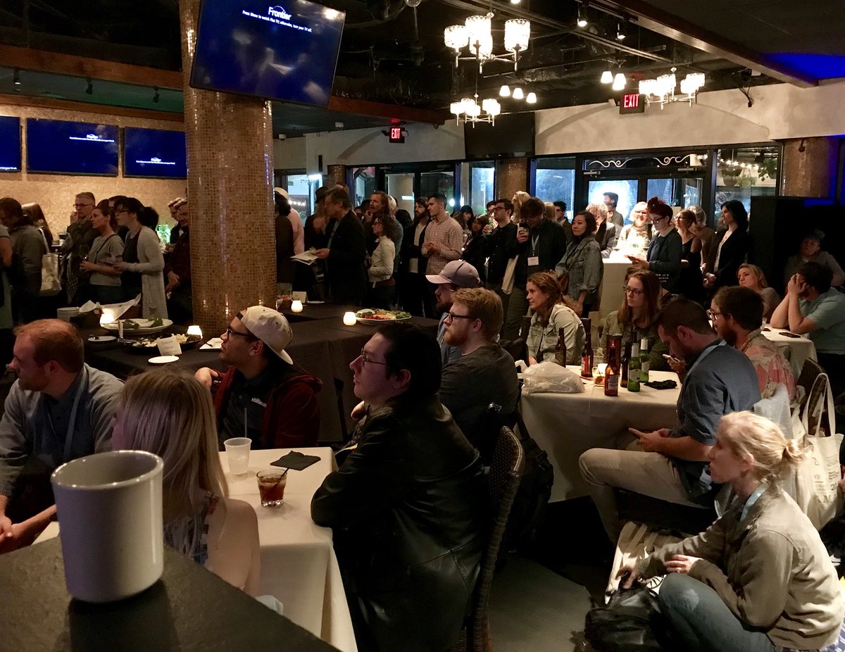 mariochard's tweet image. Rapt and endless #AWP2018 offsite crowd last night for many many brilliant poets. This was the moment everyone grew still for @Paige_M_Lewis