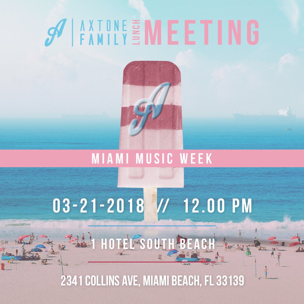 Join us for the Axtone Family Lunch Meeting during <a href="/MiamiMusicWeek/">Miami Music Week</a>🤗 #axtonefamily <a href="/1HotelSB/">1 Hotel South Beach</a>