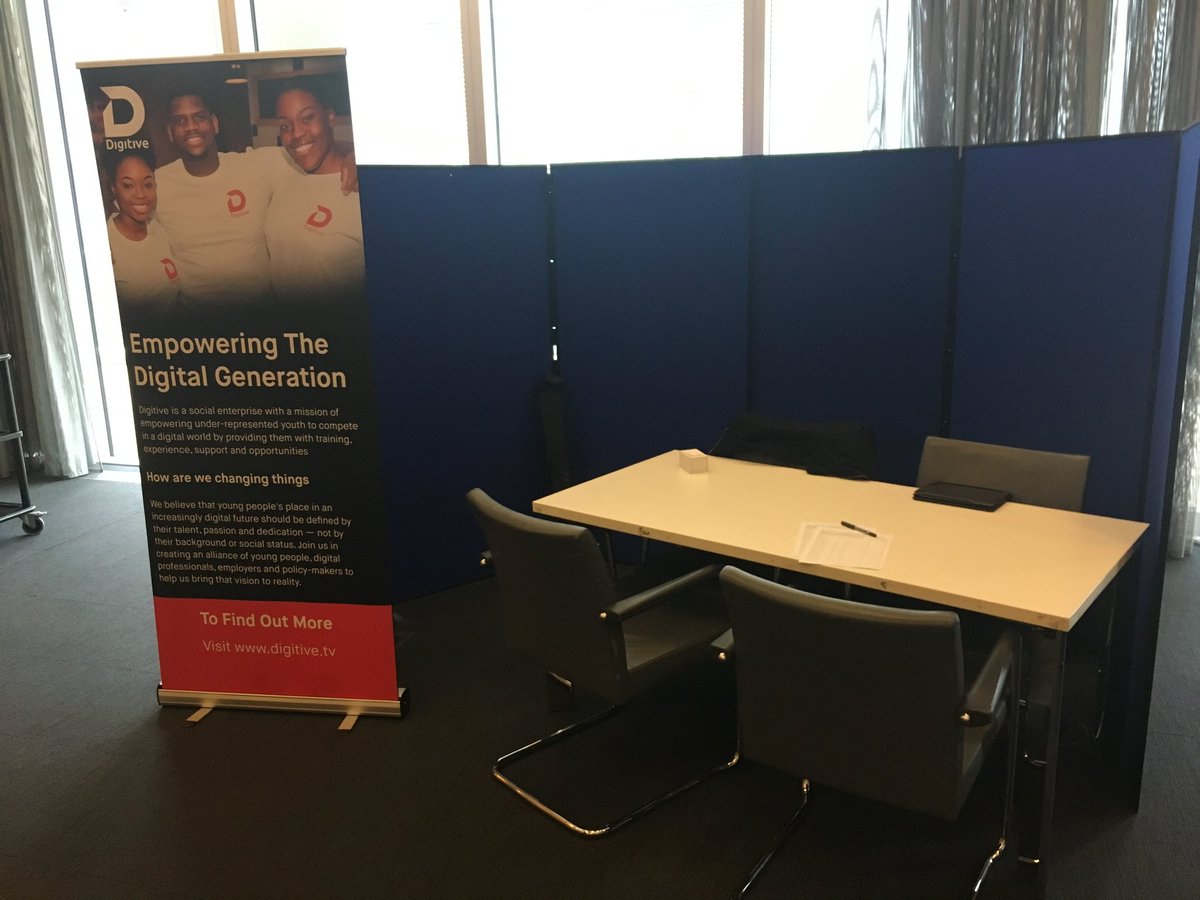 digitivetv's tweet photo. We've touched down and set up! Make sure you drop by 😁

#Founderfest2018 #KPMGCareers #digitive #mentoring https://t.co/qLSqyBCJNc
