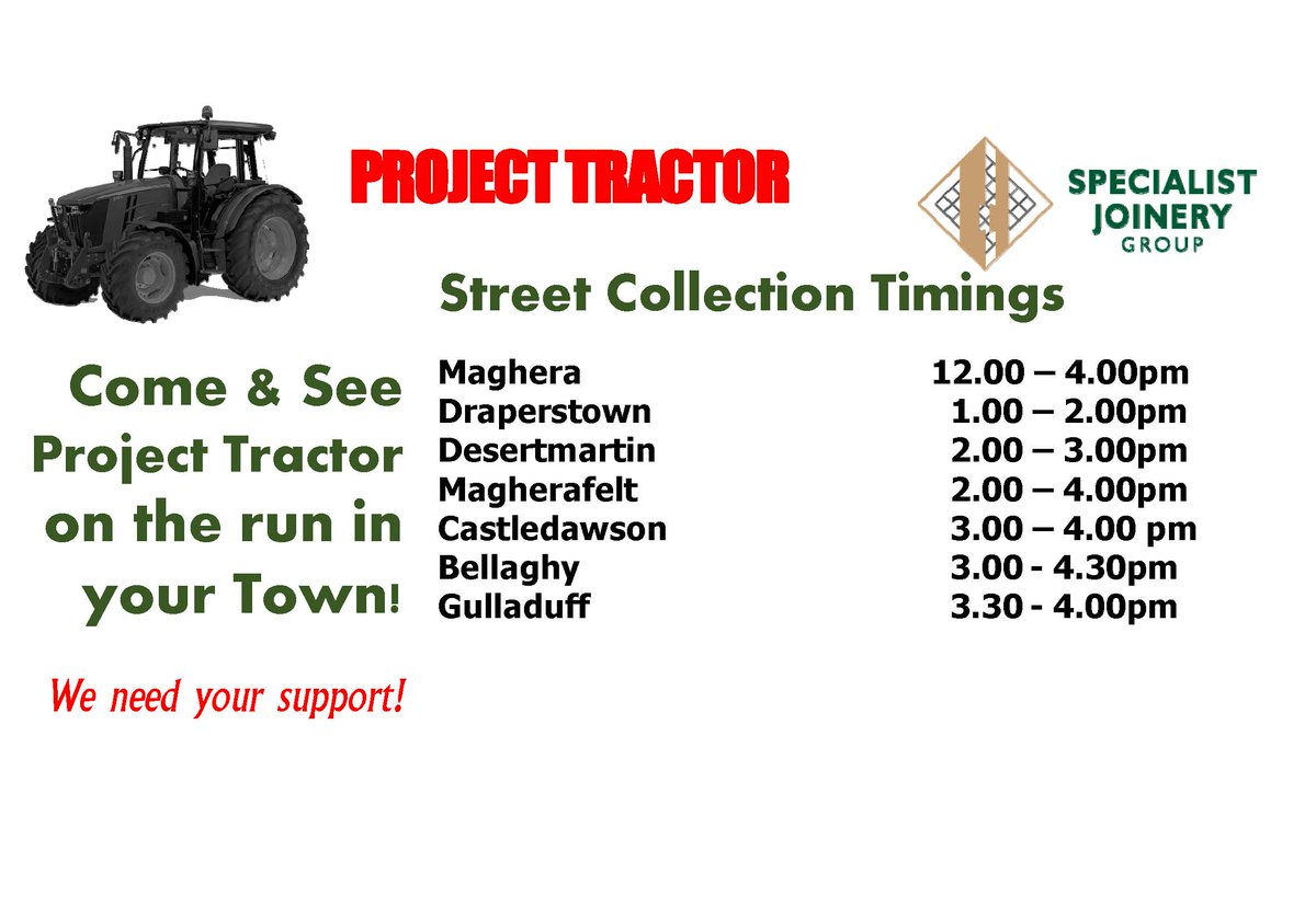 SpecialistGp88's tweet photo. Event Timing for Project Tractor Tomorrow - Show your support as the tractor run passes through your town!!! #ProjectTractor https://t.co/CHNiEUvDwC