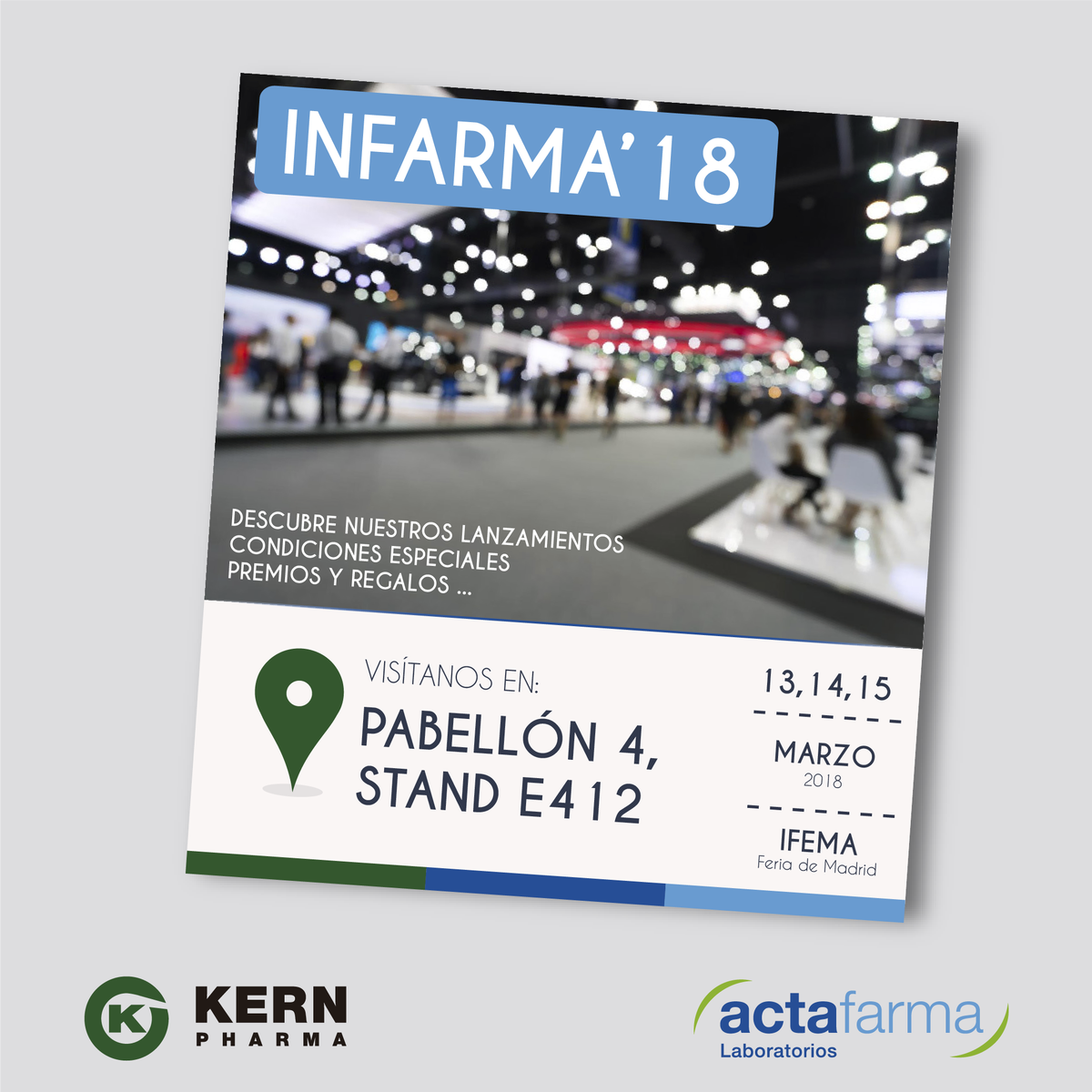 Actafarma_com's tweet photo. ¡¡Llegan los días más esperados del año!! 😊
Farmacéuticos y laboratorios nos reencontramos en...
¡¡¡¡ INFARMA 2018 !!!!
Los días 13, 14 y 15 de marzo en IFEMA. Visítanos en el pabellón 4, stand E412 y descubre nuestras novedades. https://t.co/Guyt3Itg4L
