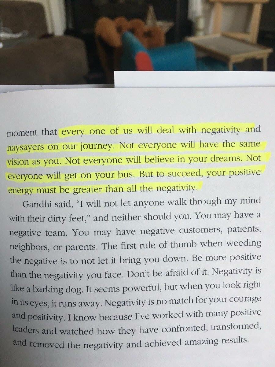 JonGordon11's tweet image. Be more positive than the negativity you face.

📷 from “The Power of Positive Leadership” book