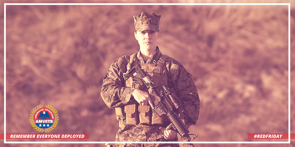 AMVETSHQ's tweet photo. #Remember,
Someone's mother, father, son, daughter, friend, loved one, etc. is overseas right now.
#REDFriday #UntilEveryoneIsHome https://t.co/VmM9qJBZia