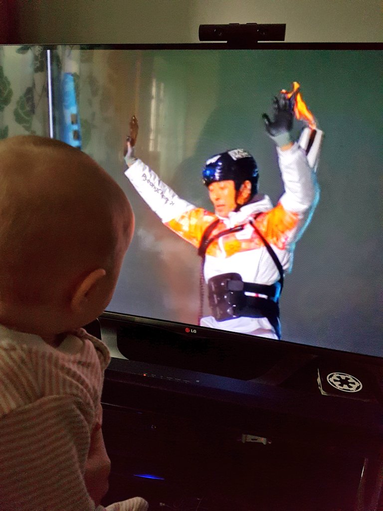 #isitok that I was hoping to spot Josh &amp; Alex doing some interesting dancing at the #WinterParalympics  opening ceremony!
#Paralympics the baby was transfixed!