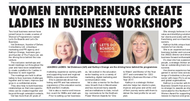 Businessletsdo's tweet photo. We’ve hit the headlines - #LetsDoBoards #IWD2018 Limited places available for March 15 workshop Book here via Eventbrite https://t.co/Yi39nbT7M6 @OldhamBA @PearsonSFA @VikkiSweeney @Tameside_Hour @tamesideRT @amandahrco @AmazingMerino @CatherineAwards @BellyflopCarol @LLKLTD https://t.co/MwAMdJAfQa