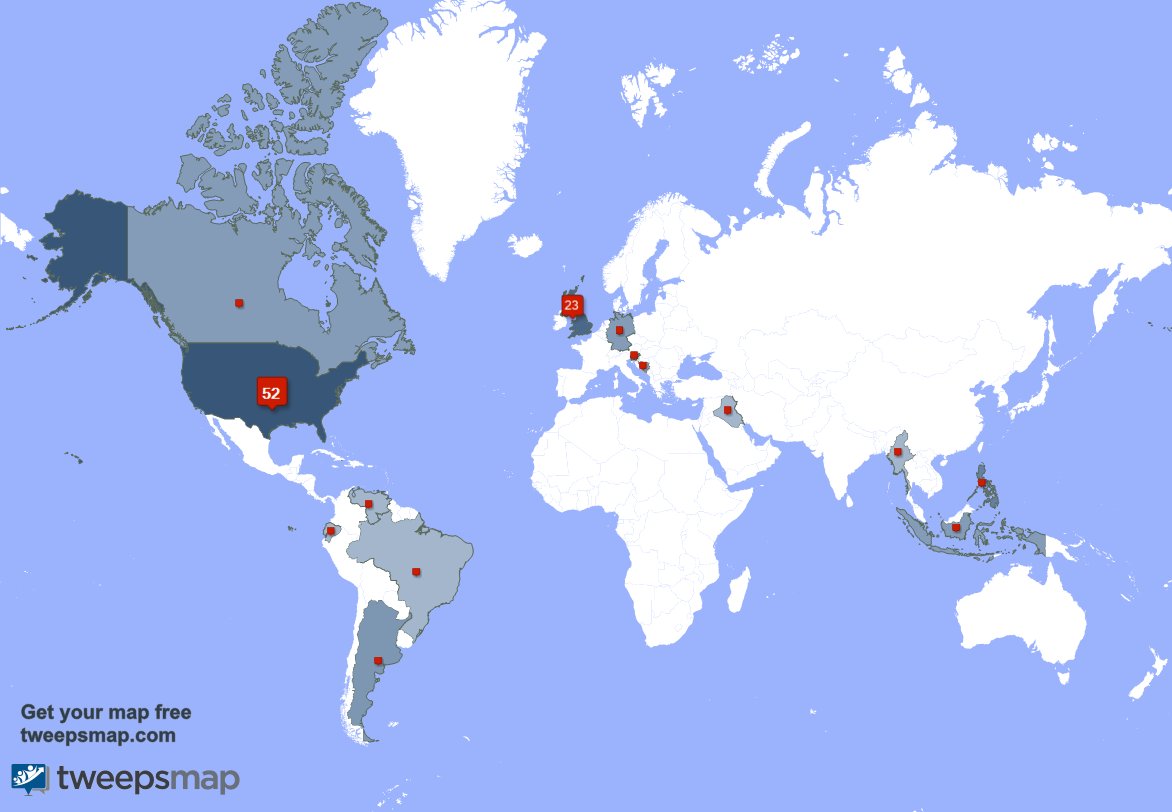 She_rril's tweet photo. My followers are in USA(50%), UK.(22%)... Get your map too: https://t.co/PM7OQNEEqY https://t.co/a4rTNS1V4v