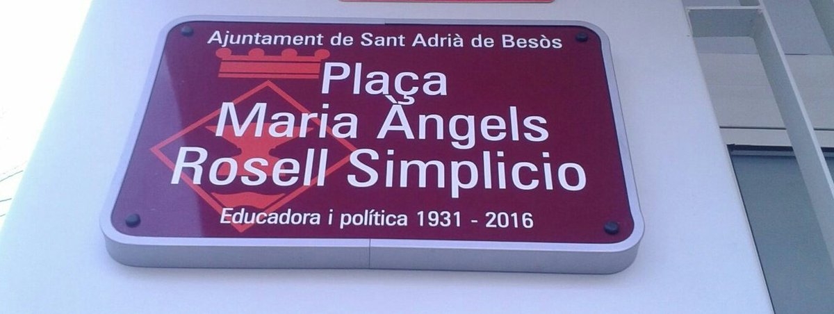 AjSantAdria's tweet photo. El nom de M Àngels Rosell serà sempre recordat a #SantAdrià i des d'avui dona nom a una plaça del seu estimat barri de #laMina #carrers amb nom de #dones #adrianes https://t.co/hxkczmXwgE