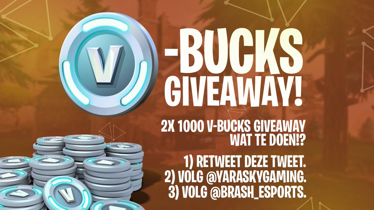 YaraskyGaming's tweet image. Het is tijd voor een V-Bucks giveaway. Wil jij kans maken op 1000 V-bucks? Retweet deze tweet, volg mij en volg @Brash_eSports op Twitter en doe automatisch mee! Winnaars worden volgende week gekozen en ontvangen de V-bucks in waarde! =D