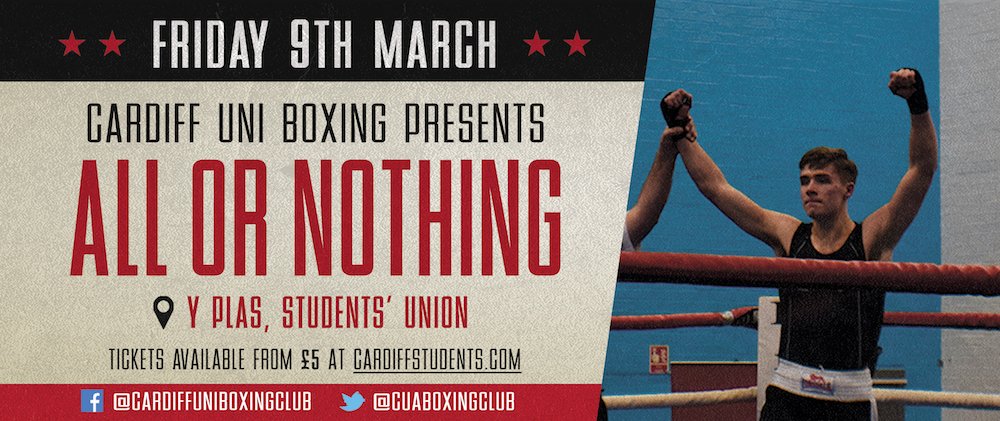 6 hours to go. Don't miss out.
Not only will you see an amazing display of boxing, the night will now continue in PRYZM where we have discounted entry and our own personal bar.
cardiffstudents.com/events/7083/12…
