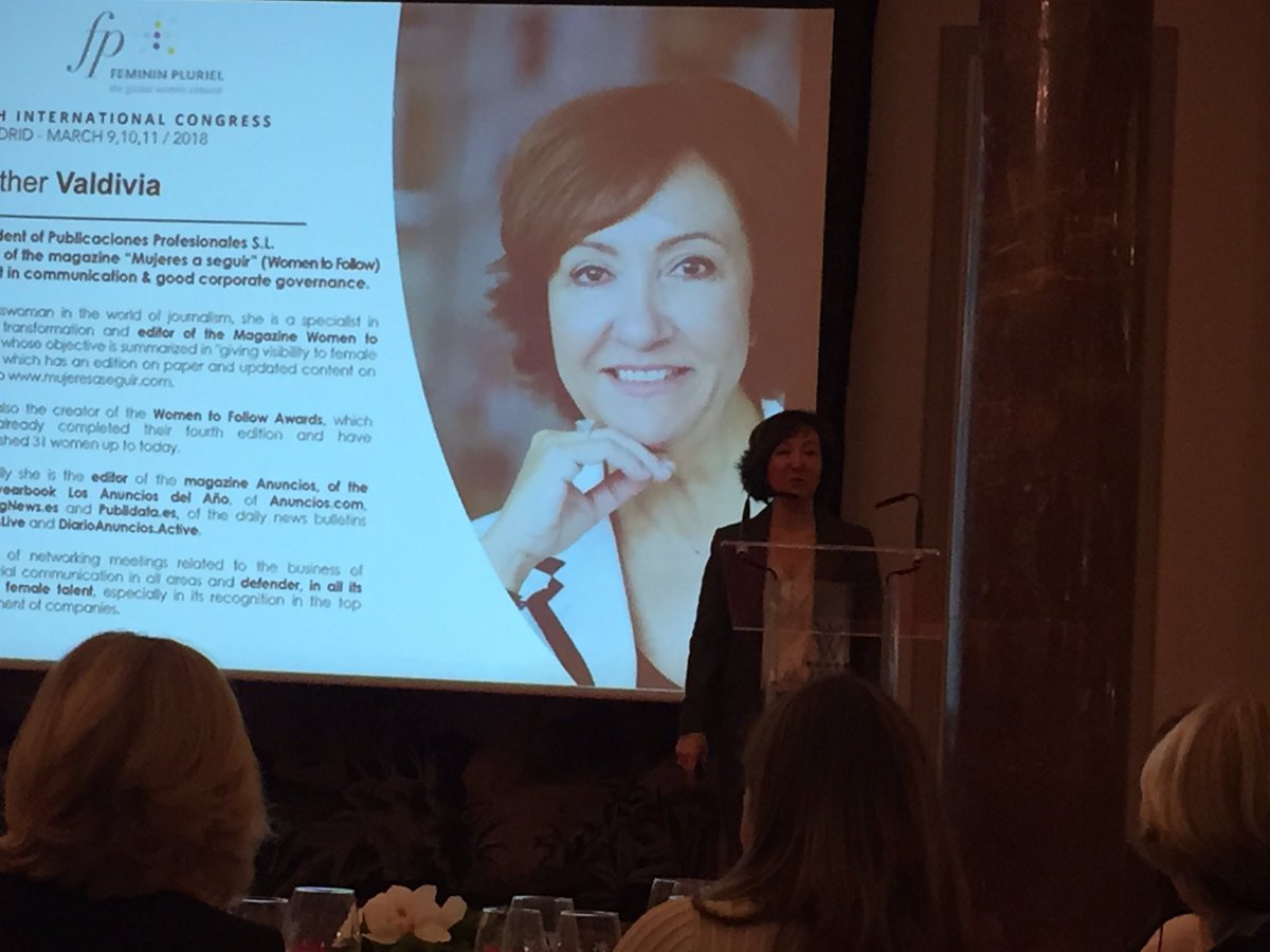 aalbanchez's tweet photo. @MujeresaSeguir. @EstherValdivia en el encuentro internacional FemininPluriel que se está celebrando en Madrid. https://t.co/AtaqByhlqp