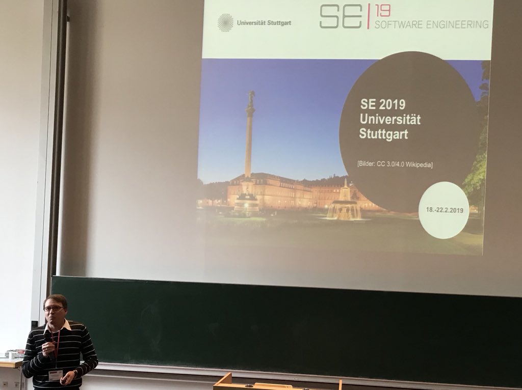 stsauer13's tweet photo. Nach der SE ist vor der SE - @MatthiasTichy übergibt den Staffelstab für die #SE19 an Steffen Becker @snowballUniS. Sie wird vom 18.-22. Februar 2019 in Stuttgart unter dem Motto „#Software und Umwelt“ stattfinden. Wie passend! Danke @SESWM18 #SESWM18 #SE18! Willkommen @seconf19 https://t.co/qRpjsDzz2O