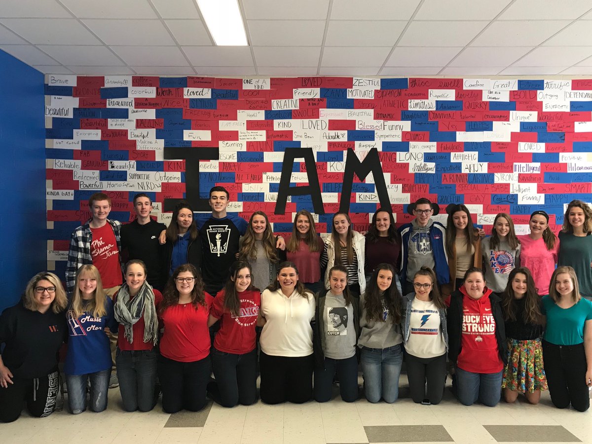 LakePrincipal's tweet photo. “”Spreading Kindness, Creating Hope” started with this group of outstanding student leaders, but let’s make sure it never ends. Keep it going, Lake High School! #greatatlake https://t.co/yFNg5hJf6r