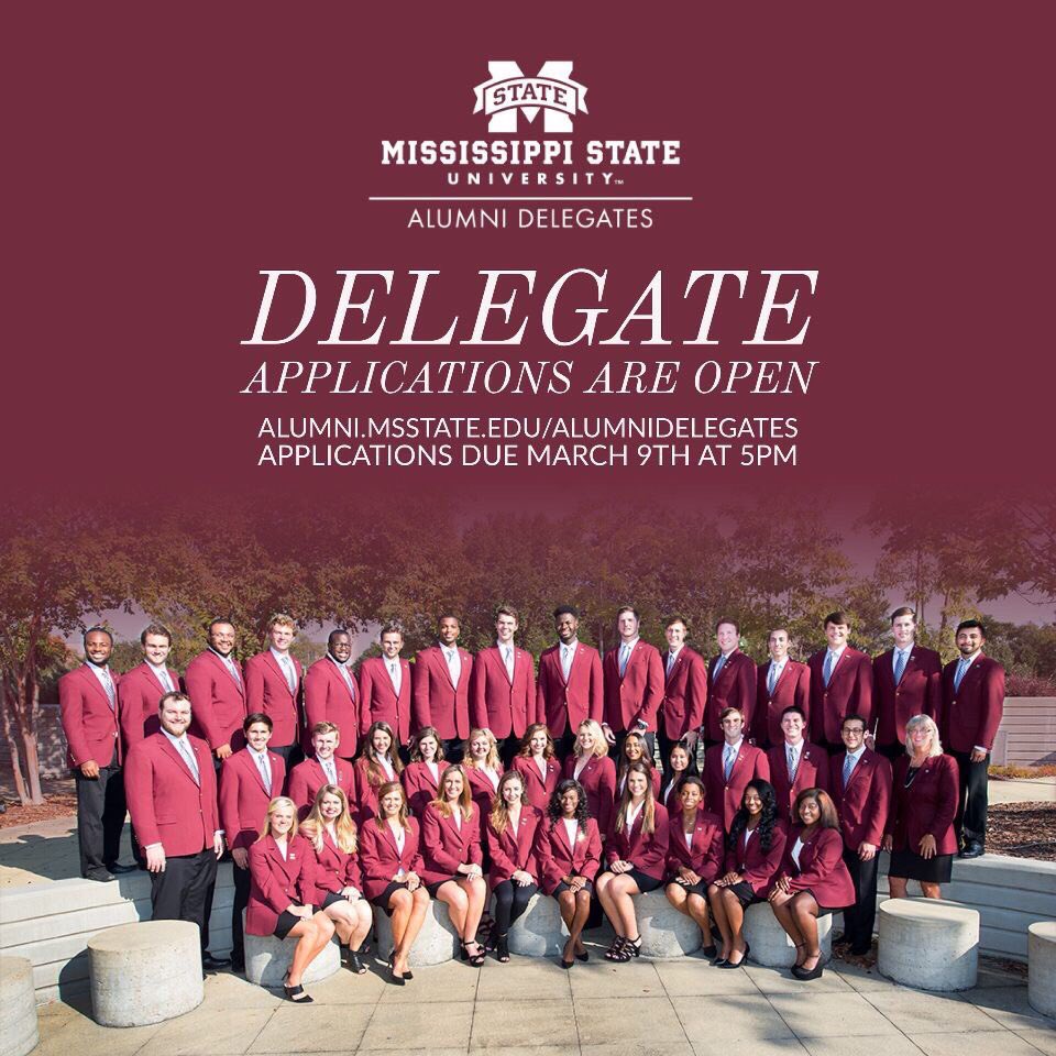 Don’t pack up that spring break bag yet! Apply for Alumni Delegates first, by 5 pm. #LeadMaroon #HailState