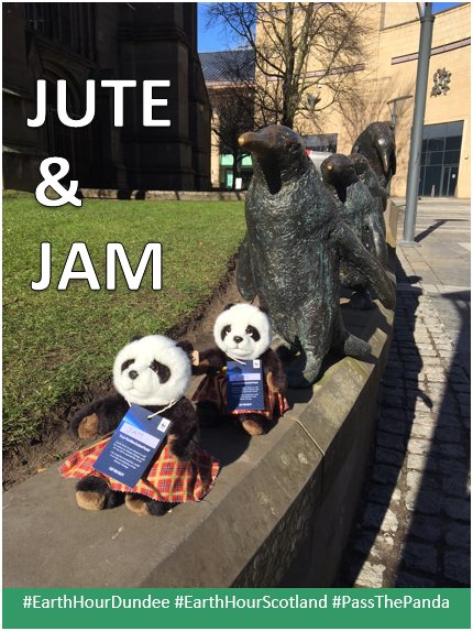 dundeecity's tweet photo. After receiving many fantastic suggestions, the winning names for our WWF Earth Hour Pandas are ... Jute &amp; Jam!  Look out for Jute &amp; Jam as they visit some special locations across the city. #EarthHourDundee #EarthHourScotland #PassThePanda #Lovedundee 🐼 https://t.co/ilzoPzI4ca