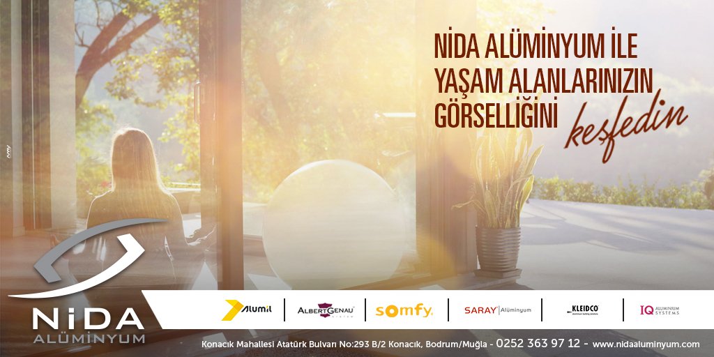 NİDA ALÜMİNYUM
0252 363 97 12
nidaaluminyum.com
NİDA ALÜMİNYUM İLE YAŞAM ALANLARINIZIN GÖRSELLİĞİNİ KEŞFEDİN...