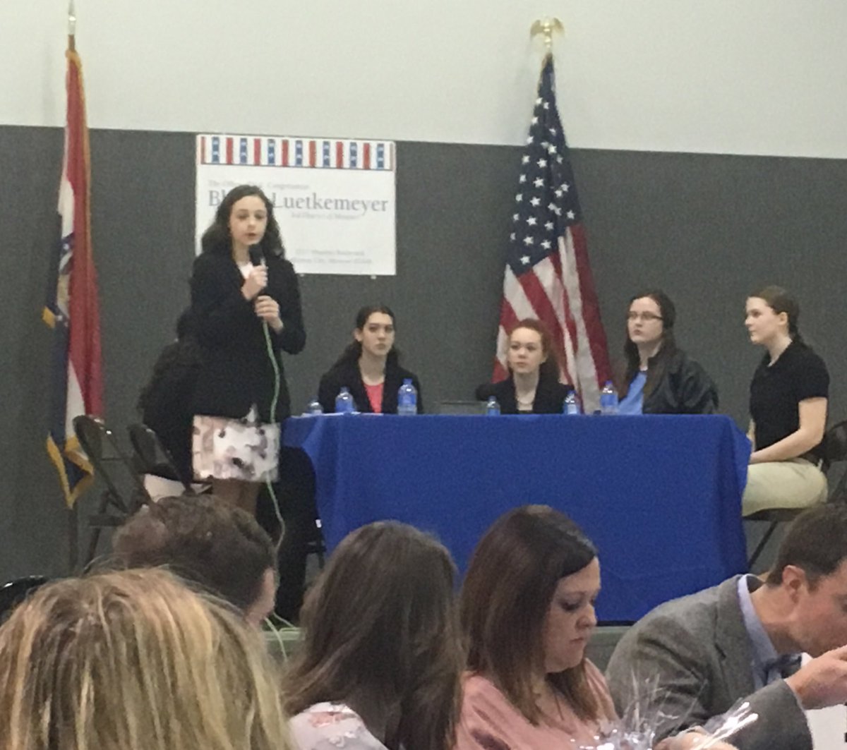 Great job <a href="/EldonFFAChapter/">Eldon FFA</a> <a href="/Eldon_Schools/">Eldon Schools</a> <a href="/EldonMustang/">Eldon Mustang Sports</a>’s Ag Issues team in demonstrating the concerns &amp; benefits with electronic logging devices @eldonchamber Eggs &amp; Issues. #mustangmade #FFAMade