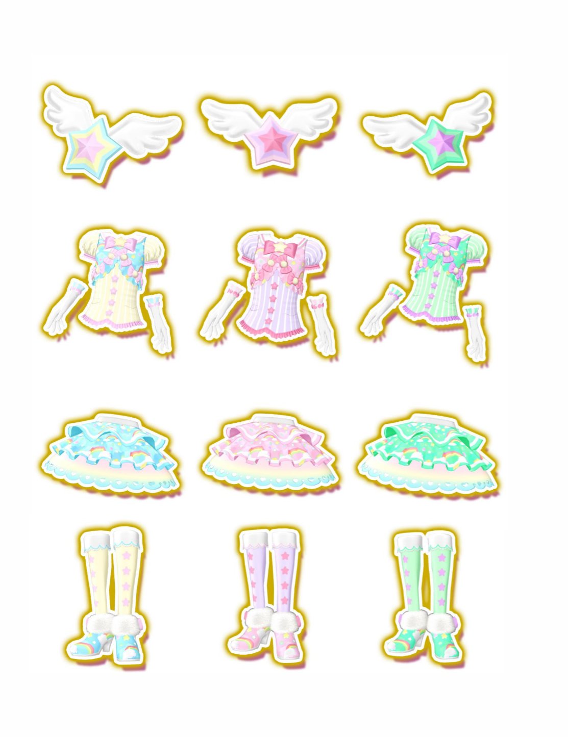 ため息製作所 ゆめかわレインボーコーデ こっちは３色 プリパラお揃ライブ T Co Twjufyozol Twitter