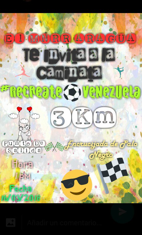 ¡ARAGUA! Prepárate, Atrévete y Participa con nosotros este 16/03 en la caminata de 3km #RecreateVenezuela @mnrraragua1 @NicolasMaduro @JeanRoman_MNRR @Yurami_PSUV @pinfantea