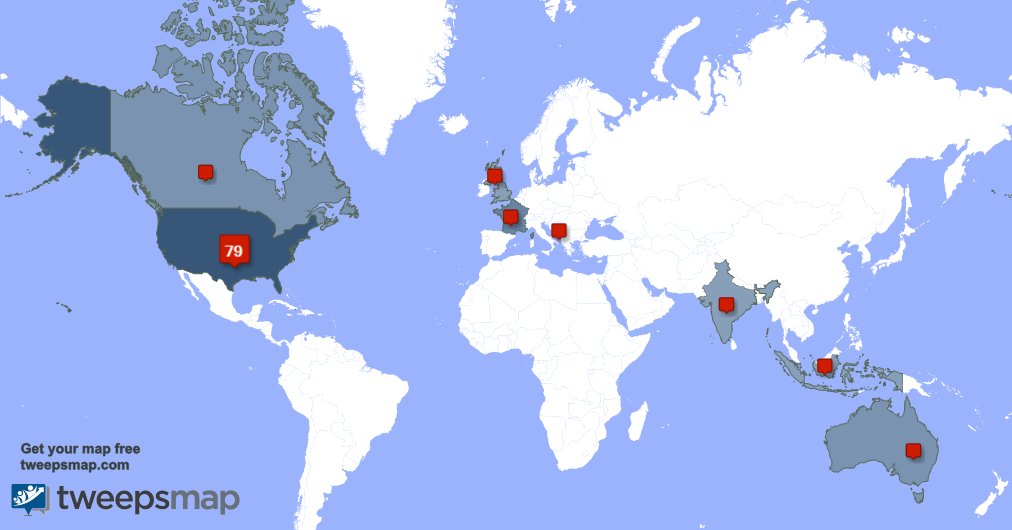 My followers live in USA (78%), France(7%)... Get your map: tweepsmap.com/!BellatorNatura