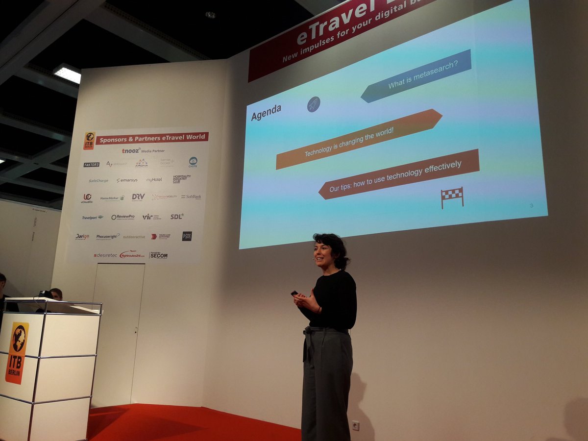 ITB_Berlin's tweet image. Raissa Benchoufi, Industry Manager from @trivago about #Onlinetechnology for #Hoteliers. &quot;What is metasearch and how is it used by the guests?&quot; Let&apos;s find out! #itbetw #itbberlin