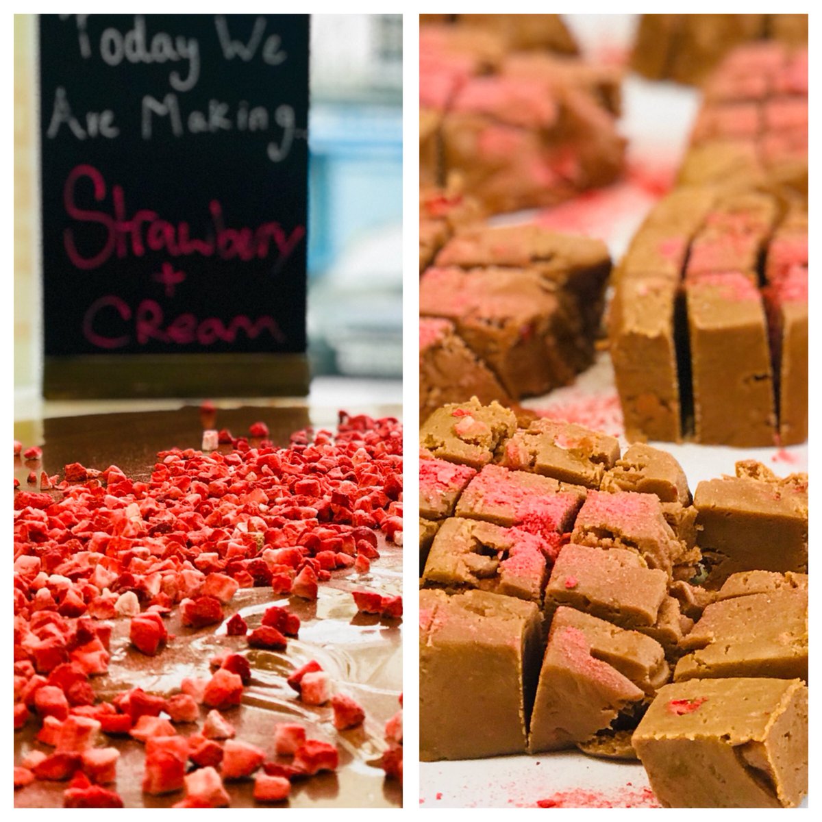Mother’s Day is fast approaching! We’ve made a delicious strawberry’s &amp; cream fudge to show them just how much they mean! 🍓👩‍👧👩‍👦🌍
#mothersday #mum #rolysfudge #rolysfudgetenby #tenby #fudge #pembrokeshire #wales #handmade #strawberry