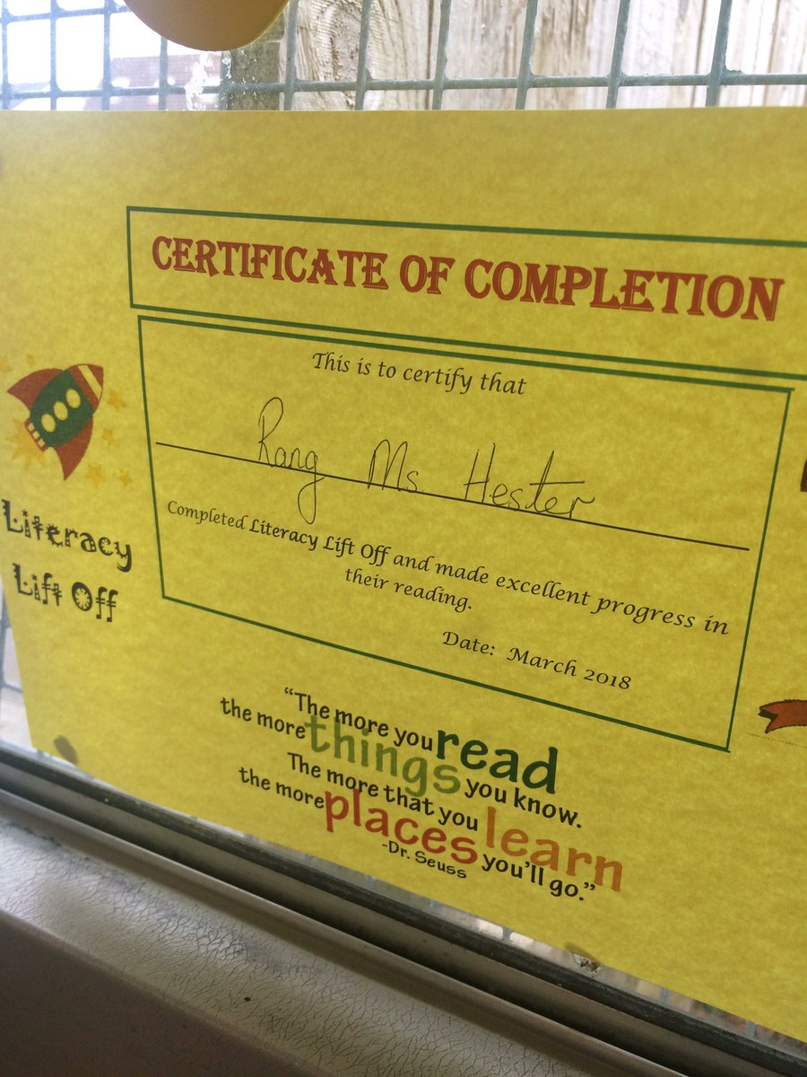 mshester2014's tweet photo. Today we got our certificates for completing Literacy Lift Off! We had so much fun and read lots of books! #literacyliftoff https://t.co/axQ9TX0LSx
