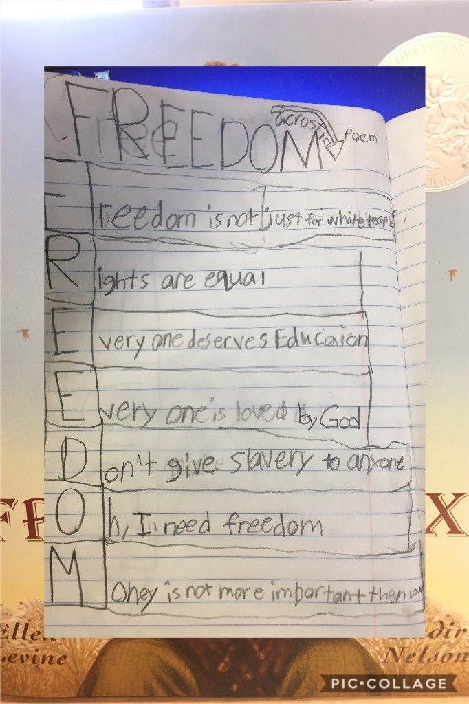 christenrmyers's tweet photo. #piccollage
2nd graders read “Henry’s Freedom Box” and then wrote an acrostic poem  https://t.co/jQ8Ono8Bz2 https://t.co/AFiNu9WLTq