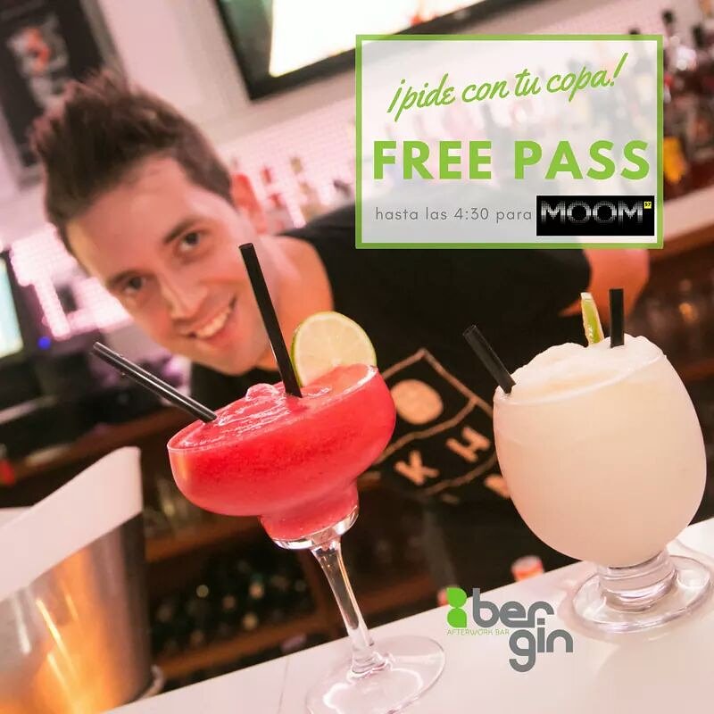 Quieres un free pass para Moom57? Pídelo con tu copa cada noche. #ACoruña #coruña #BerginAfterwork