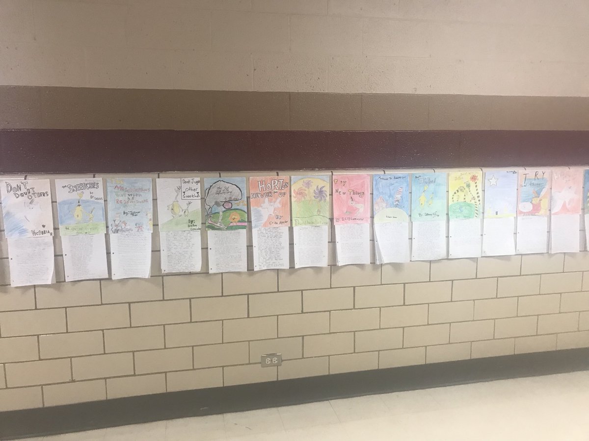 SGarrisonRES5's tweet photo. I am so proud of how hard my students have worked on their Dr. Seuss writing. We have had so much fun reading and determining the theme of several of his books. #ResRoars https://t.co/w4t9JNIJTc