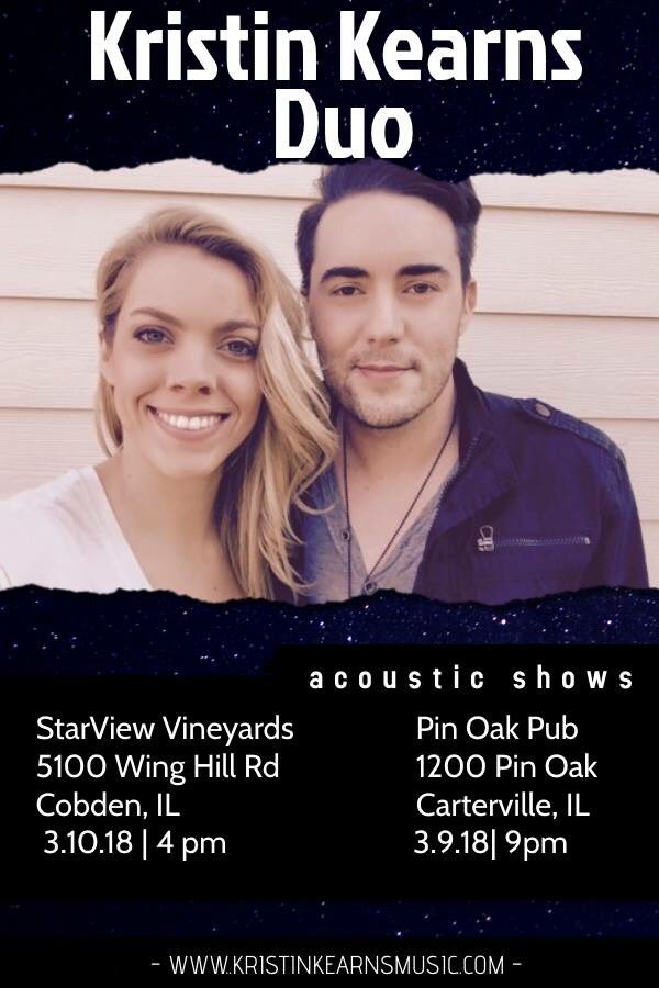 Hey So. IL friends! <a href="/nateparade/">Nate McCoy</a> and I are headed to Pin Oak Pub tonight at 9pm and will be <a href="/StarView1/">Love</a> tomorrow  at 4pm! Bring your friends and come hangout with us! #acoustic #livemusic #weekend #southernillinois