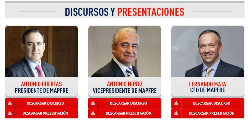 MAPFRE's tweet photo. Accede desde https://t.co/VJct0vNHCa a los discursos y presentaciones del presidente @ahuertasmejias , el vicepresidente, Antonio Núñez, y el CFO, Fernando Mata, durante la #JGAMAPFRE18 celebrada hoy. https://t.co/yimTSVNuom