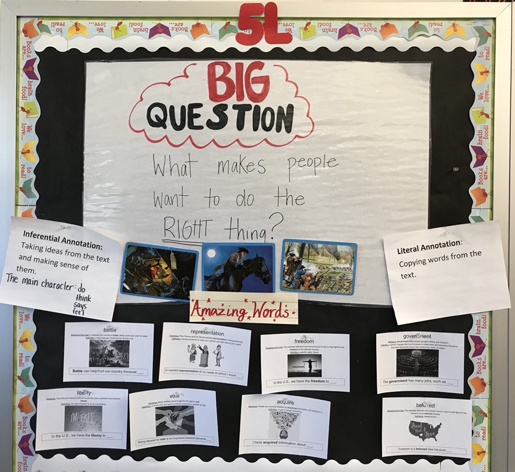 frps_Letourneau's tweet photo. Our 5th grade #LetourneauScholars dig deep in text and thought to answer BIG questions. #ELA https://t.co/JItmd0tweE