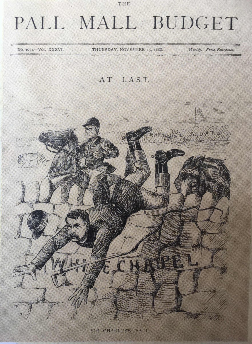 JTRConference's tweet photo. Sir Charles Warren represented as a buffoon by the press.  His decision to clear the homeless from Trafalgar square in 1887 caused the press to seize every opportunity to attack him. Especially during the Jack the Ripper murders , the following year. #jacktheripper #london https://t.co/C1XTHDH271