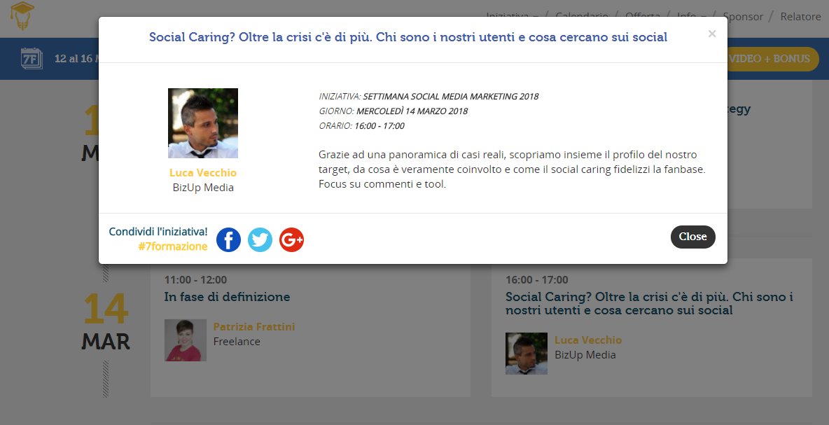 VecchioLuca's tweet photo. Il 14 marzo, online a @7formazione , ci confrontiamo su
#SocialCaring #CS Persone VS #Customer ID con focus su commenti e #tool
WEBINAR e PROGRAMMA QUI ➡️https://t.co/Xsxj7aZ2la #7formazione https://t.co/UWCsQ6IbXA