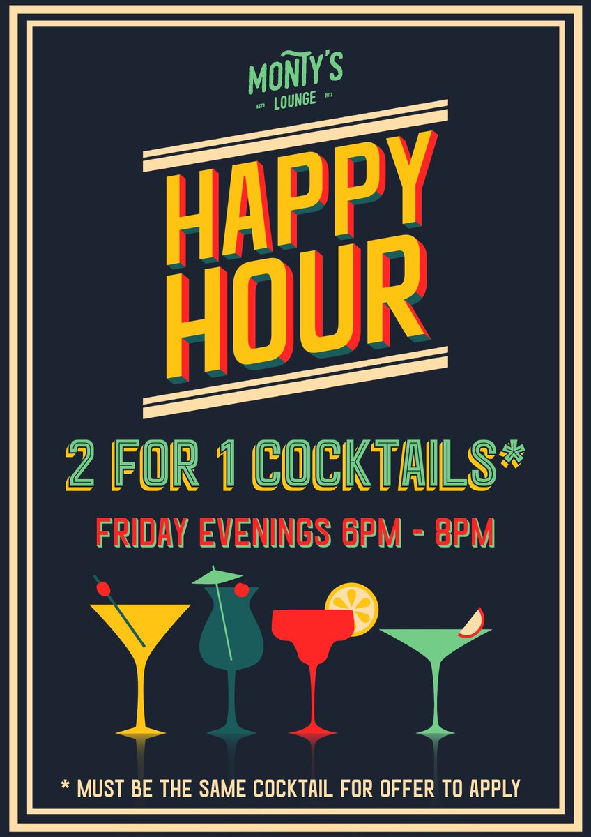 Great evening meeting the brewer from <a href="/FlackManor/">Flack Manor</a> Romsey on Wednesday Hedge Hop is now on tap tonight. 
 We also have Happy Hour on cocktails
The weekend starts <a href="/montyslounge/">Montys Lounge</a>