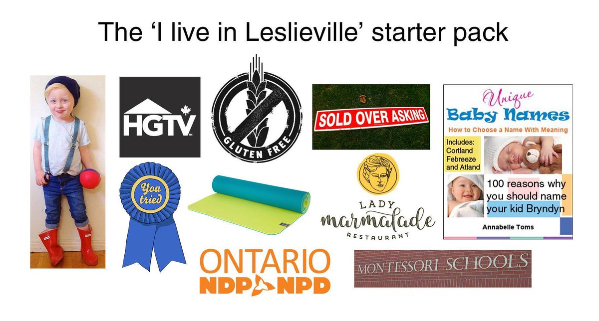 Indie88Toronto's tweet photo. The "I Live In Leslieville" starter pack.  - Matt https://t.co/0P5X8Wgqaq