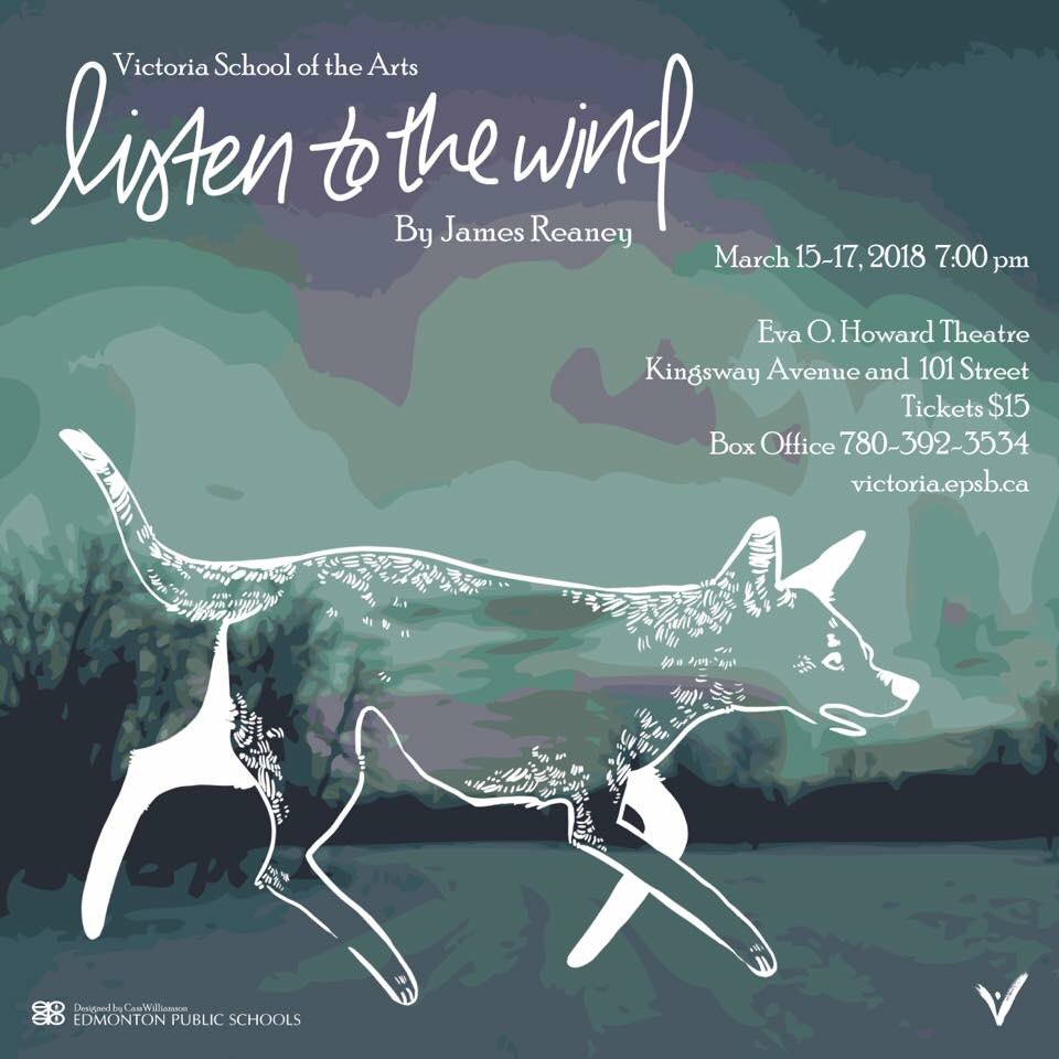 Join us March  15-17 at 7:00 pm for “Listen to the Wind” by Canadian poet and playwright James Reaney. Tickets are $15 and can be purchased by calling 780-392-3534. <a href="/EPSBNews/">EPSB</a> <a href="/yegarts/">yegarts.ca</a>
