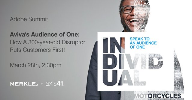 Join <a href="/Merkle/">Merkle</a> &amp; <a href="/AvivaUK/">Aviva UK</a> at #AdobeSummit to discuss "Aviva's Audience of One: How A 300-year-old Disruptor Puts Customers First!" <a href="/AdobeSummit/">Adobe Summit</a> session details: bit.ly/2HjkWMp