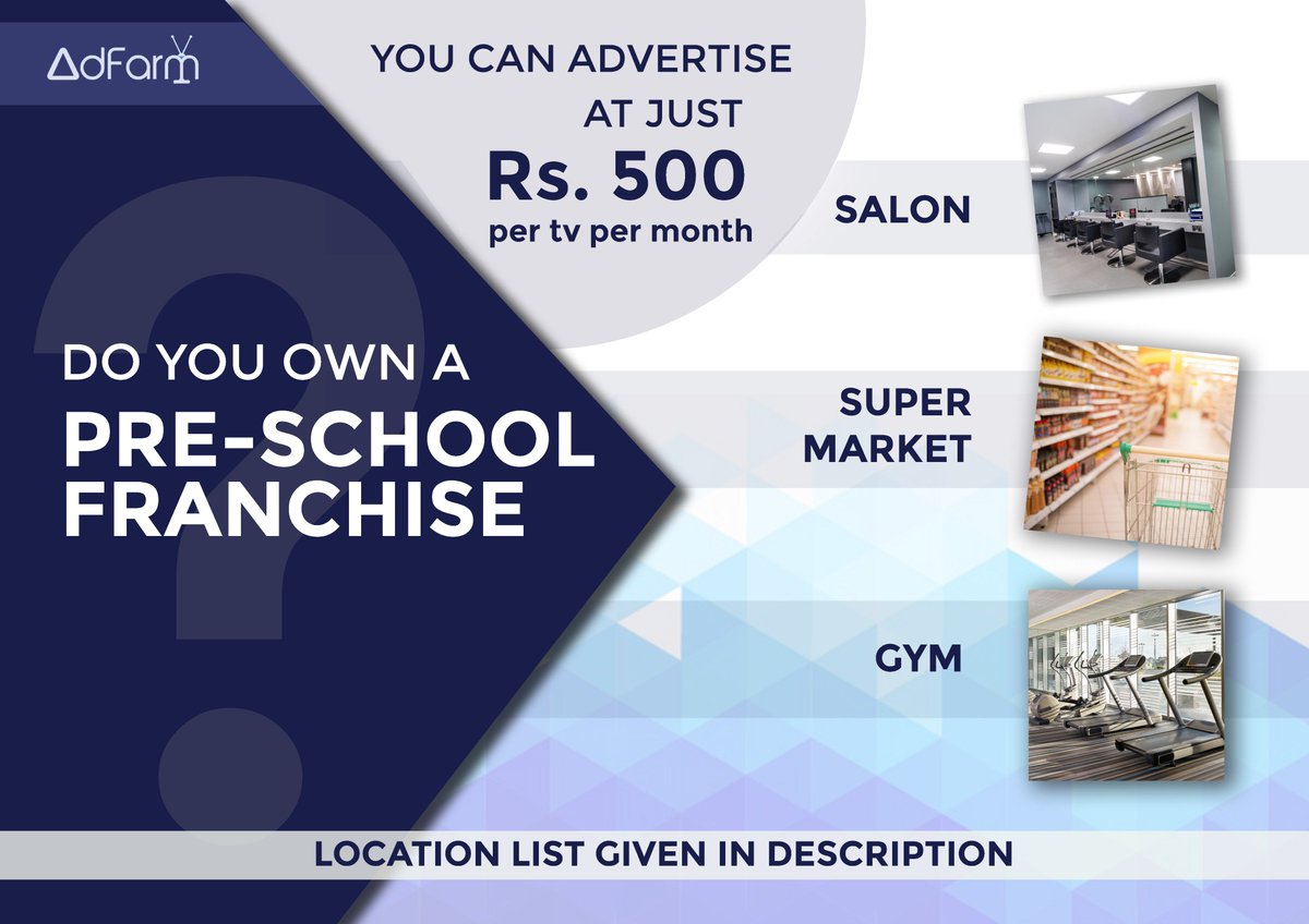adfarmindia's tweet photo. Woman are decision makers when comes to child education.  Target the locations where woman audience are high  

Download Location list here:  https://t.co/ML3Y5Ay2k9

#GoAdFarm #AdFArm #DOOH #preschool #daycare https://t.co/FOjXbc7rTf