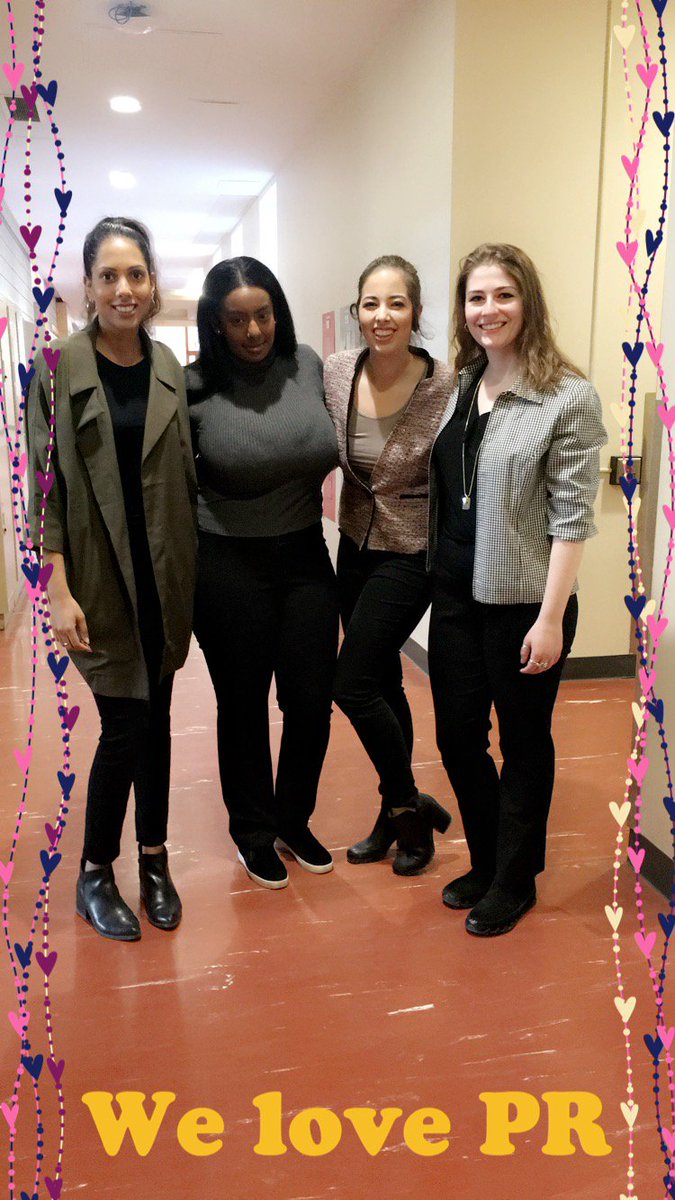 ThackrayCarly's tweet photo. "We love PR" Geofilter up on Snapchat in F Building until 10 am! #HumberPR https://t.co/cisQ8iZ1DM