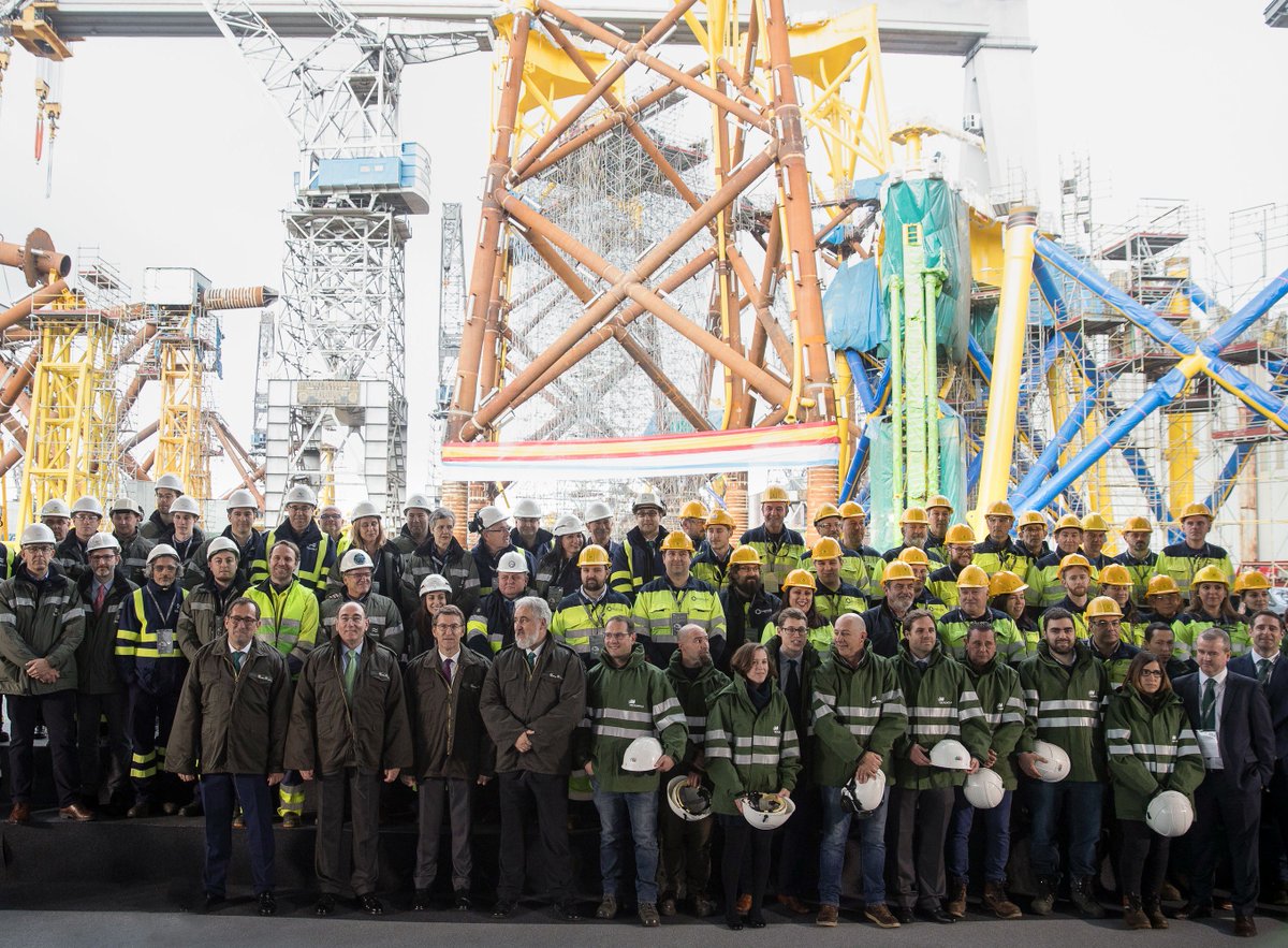 SPRenewables's tweet photo. Hooray! The first four foundations for #EastAngliaONE are ready to sail from Navantia’s yard in Fene, Galicia 🎉 #offshorewindfarming #FridayFeeling https://t.co/HMZl4e8EXe