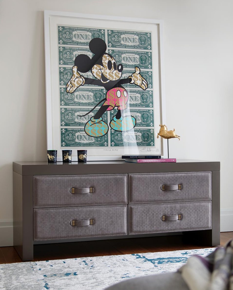 Art brings personality and style to a space. We love to source unique and fun art pieces for our projects. The drawer unit is from Rugiano - it’s perfect for displaying your favourite pieces on!