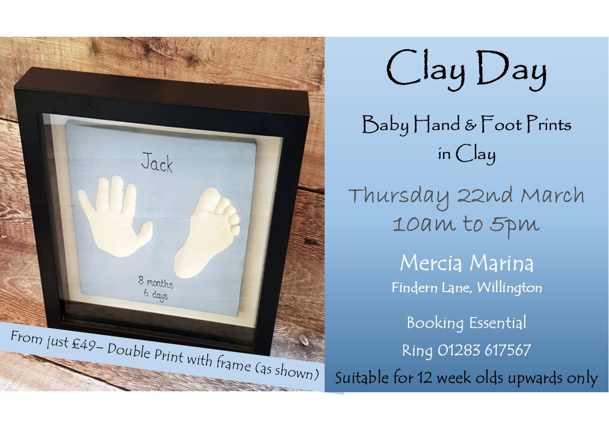 themugtugtoo's tweet photo. Give us a call on 01283 617567 to make your appointment - Booking essential
#ClayDay #babyhandprint #babyfootprint #Keepsake #personalised #TheMugTugtoo #Precious #Keepsake #babies #newborn #merciamarina #derby #burtonontrent #Derbyshire #sdwhatson https://t.co/iS90mMTuCe