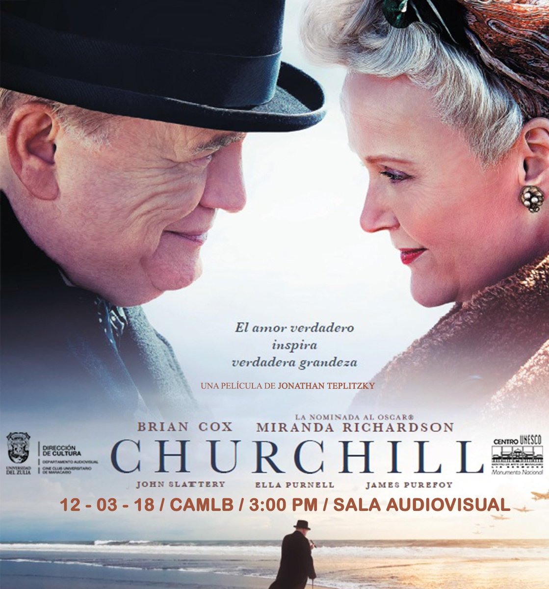 CineClubLUZ's tweet photo. #CineClubUniversitario invita: 

Doble función de cine bélico 
#lunes12demarzo 
3pm
@CAMLIABERMUDEZ 
"CHURCHILL" de Jonathan Teplitzky 3pm
"Dunkerque" de Christopher Nolan 5pm 

#EntradaGratuita 

#CulturaCinematográfica
#Cine #Maracaibo #LUZ https://t.co/kLGbWjwH4h
