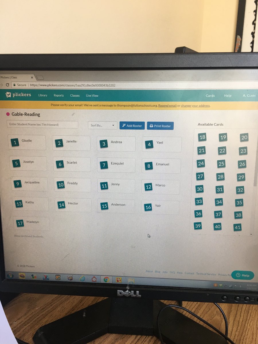 MissThompson1st's tweet photo. Class roster and Plickers cards printed! Ready to go! 👍🏻😊#lflionchat https://t.co/elOMV8Z0Z3