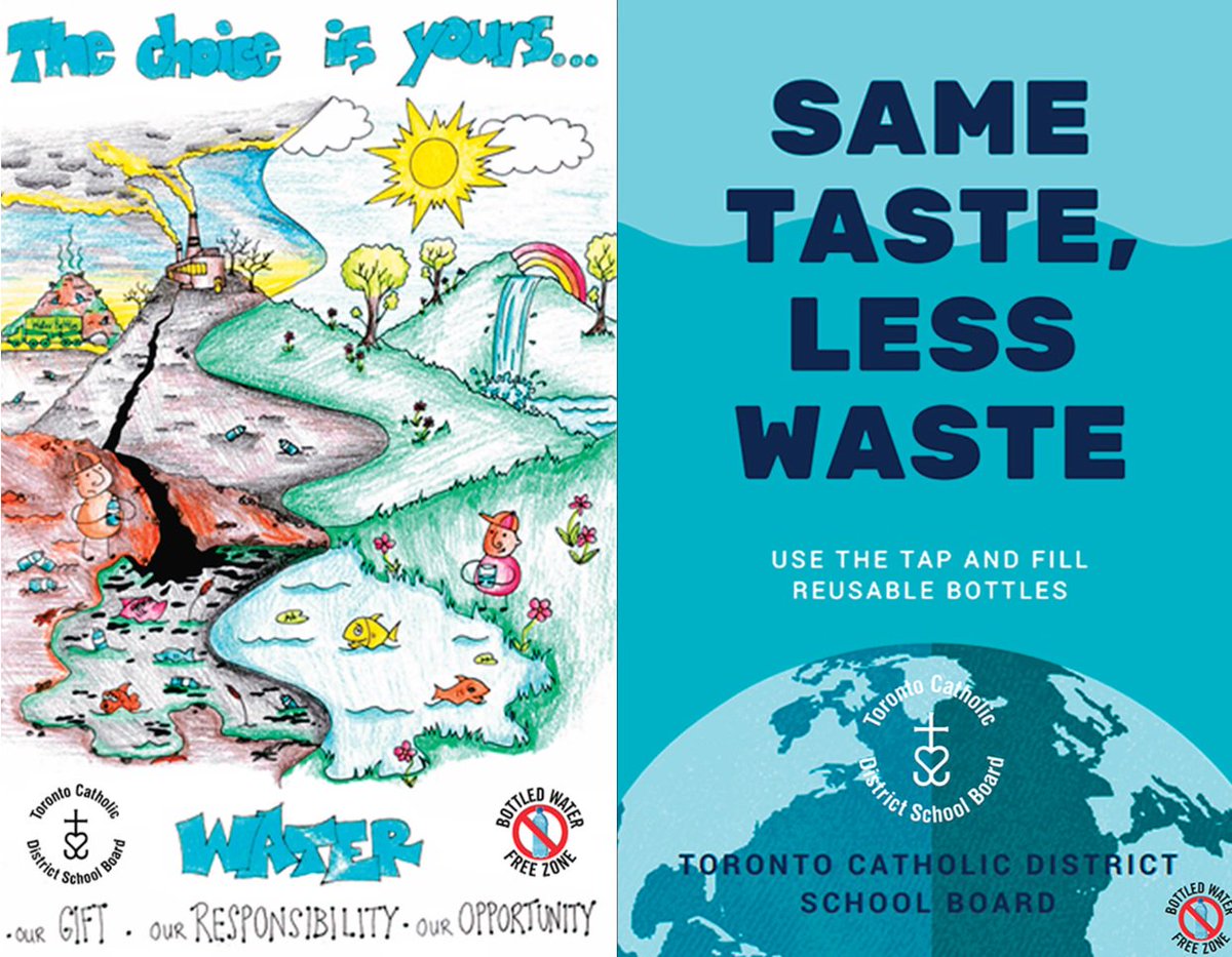 TCDSB's tweet photo. World Water Day is March 22nd. The #TCDSB promotes the elimination of the sale and distribution of bottled water in its schools and offices. Water: Our Gift, Our Responsibility, Our Opportunity. https://t.co/KzP7xQzK4W https://t.co/aa2pwPspvT