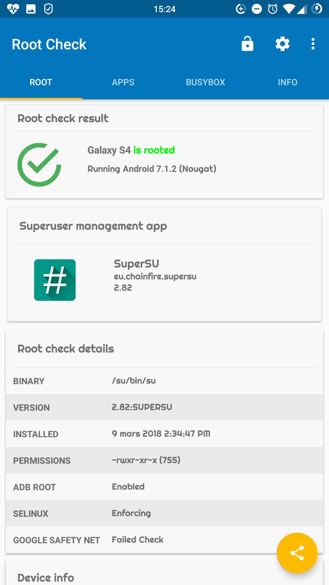 OunafFanou's tweet image. @LineageOS_ Still no 15.1 😩
#LineageOS 
#Nougat 
#RomManager 
#RootCheck 
#GalaxyS4