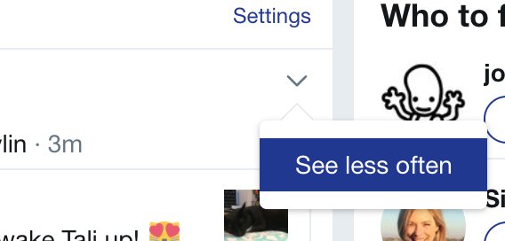 click on the down arrow on the notification and there's a "See less often" link.