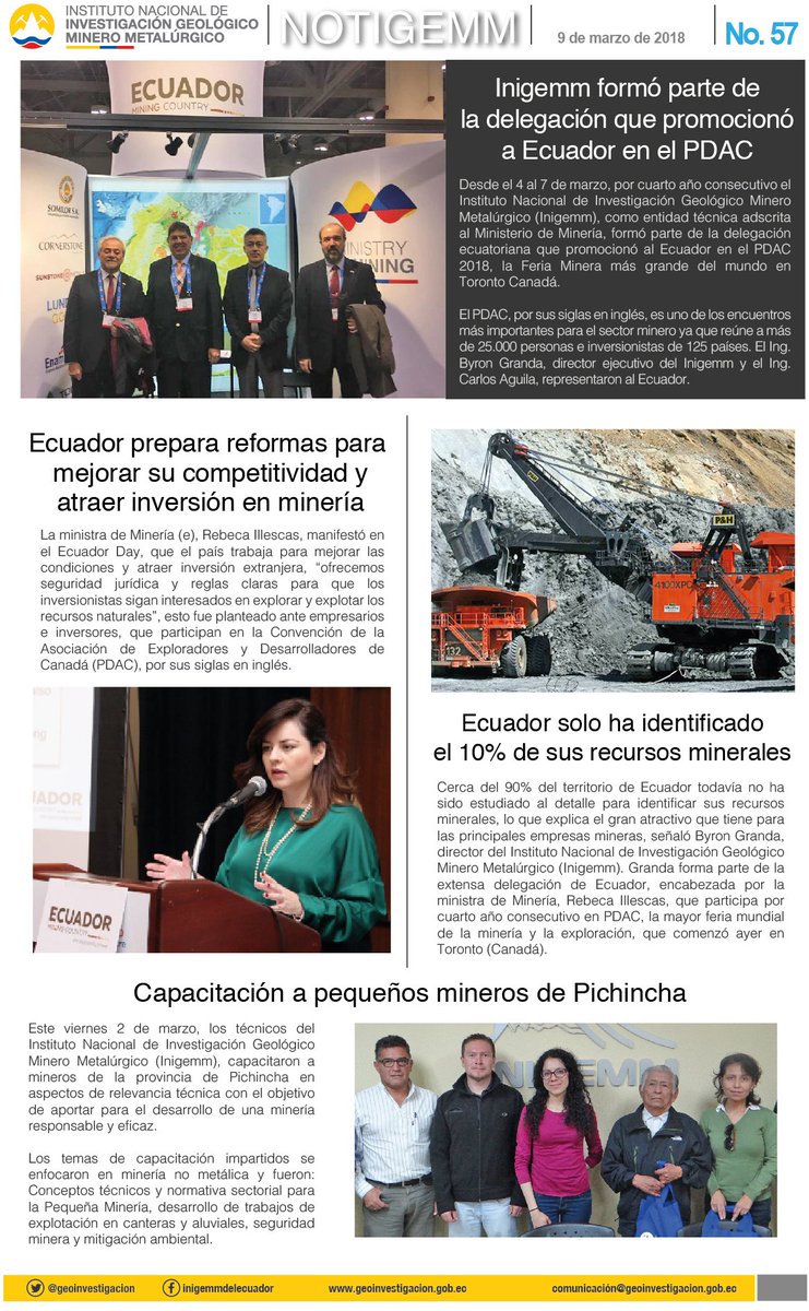 IIGE_Ec's tweet photo. NOTIGEMM| Conozca las principales actividades desarrolladas por #INIGEMM durante esta semana #InvestigaciónParaElDesarrollo https://t.co/ymuZJDADyN